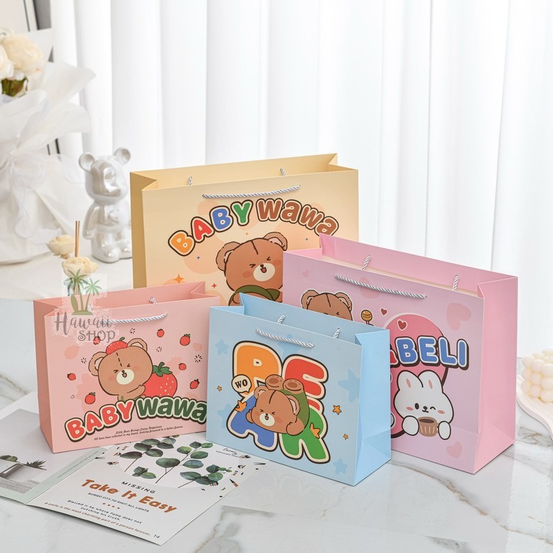 

Paper Bag Bear Wawa | Goodie Bag | Tas Souvenir | Tas Ulang Tahun