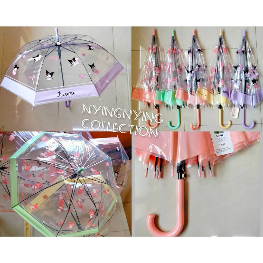payung Sanrio Kuromi My Melody Payung Transparan Payung Tongkat Karakter