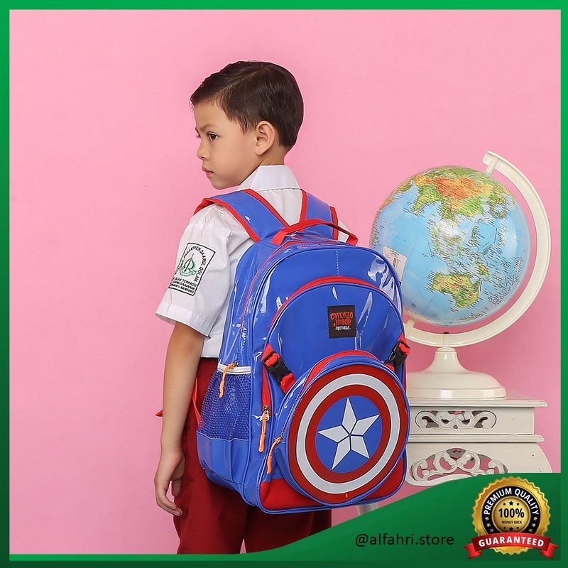 Tas captain america anak laki laki sd premium / tas anak sekolah sd laki laki