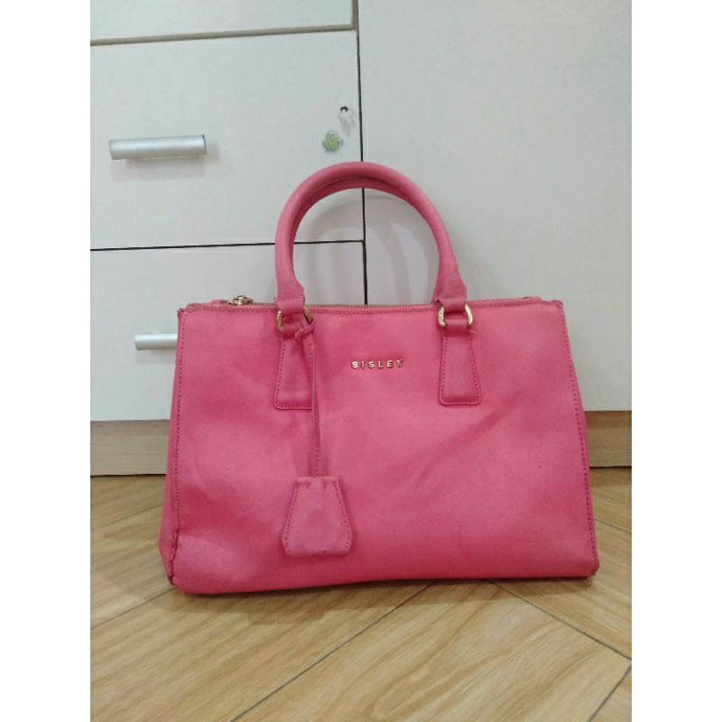preloved tas kulit tas sisley tas pink