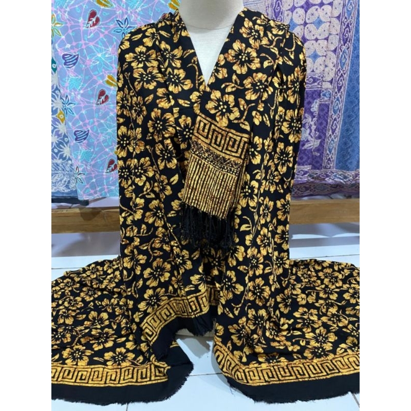 kain batik set paris sogan remekan ( sarung+selendang)