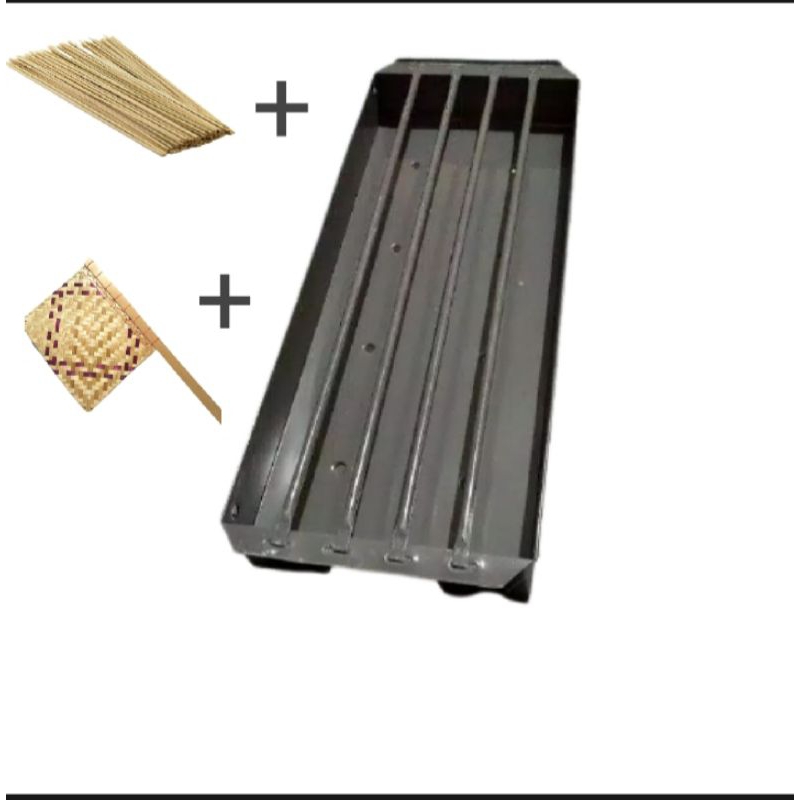 panggangan/bakaran sate arang panjang+kipas+tusukan satu set
