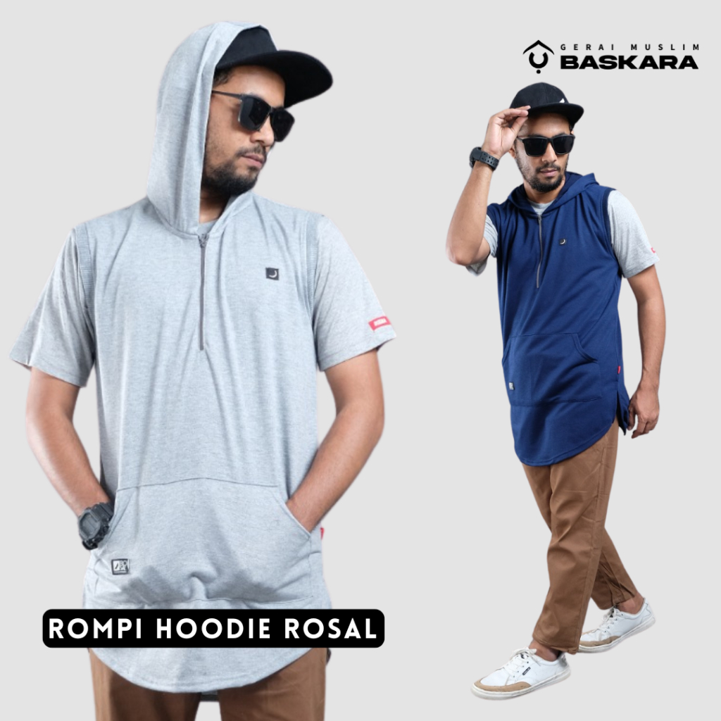 Rosal Hoodie Rompi Sholat Outwear Outer Pria Muslim