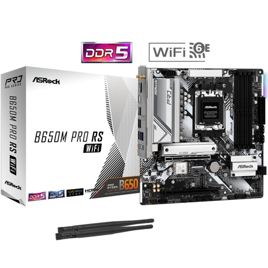ASROCK B650M PRO RS WIFI DDR5 AMD B650 AM5 MOTHERBOARD