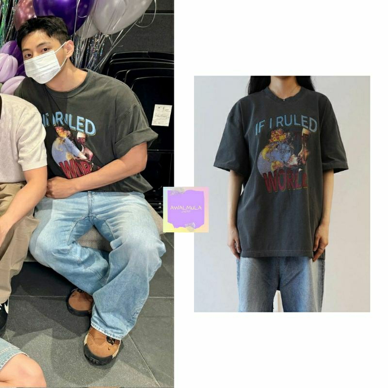 (PO) OFFICIAL ION The World Printing Over T-shirt worn by BTS Taehyung V