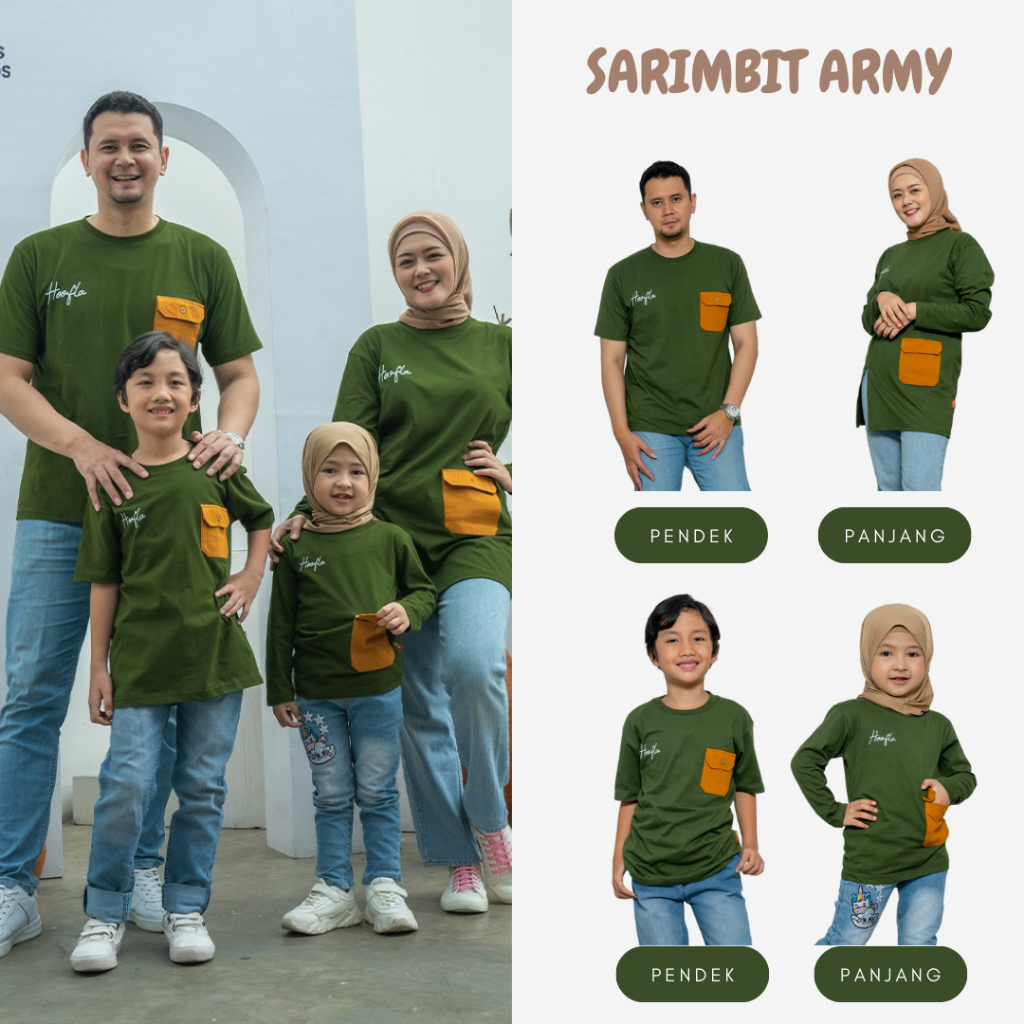 𝐌𝐎𝐎𝐘𝐀 - Baju Kaos Couple Sarimbit Keluarga Ibu Ayah Anak Army Lukita Series