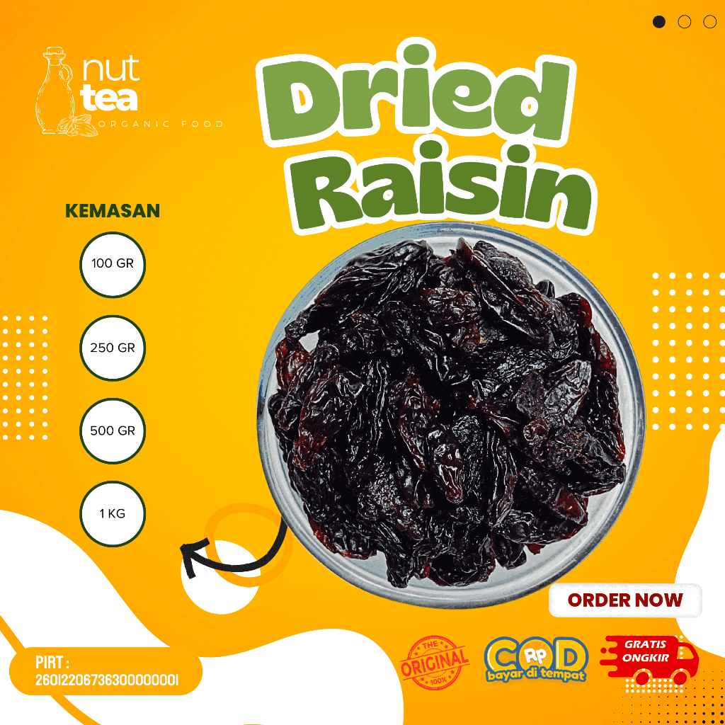 

Organic Dried Raisin 1kg - Kismis Kering / Kismis Hitam / Dark Raisin