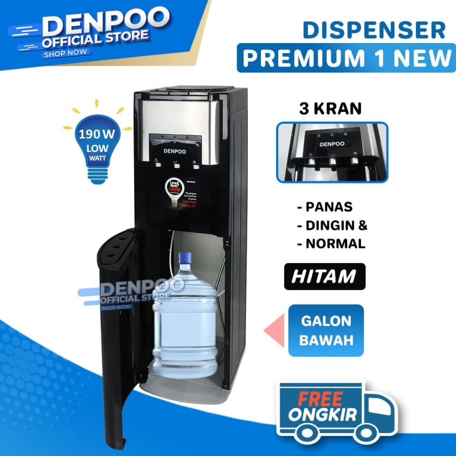 Denpoo Dispenser Galon Bawah Compressor 190 Watt Premium 1 Series New