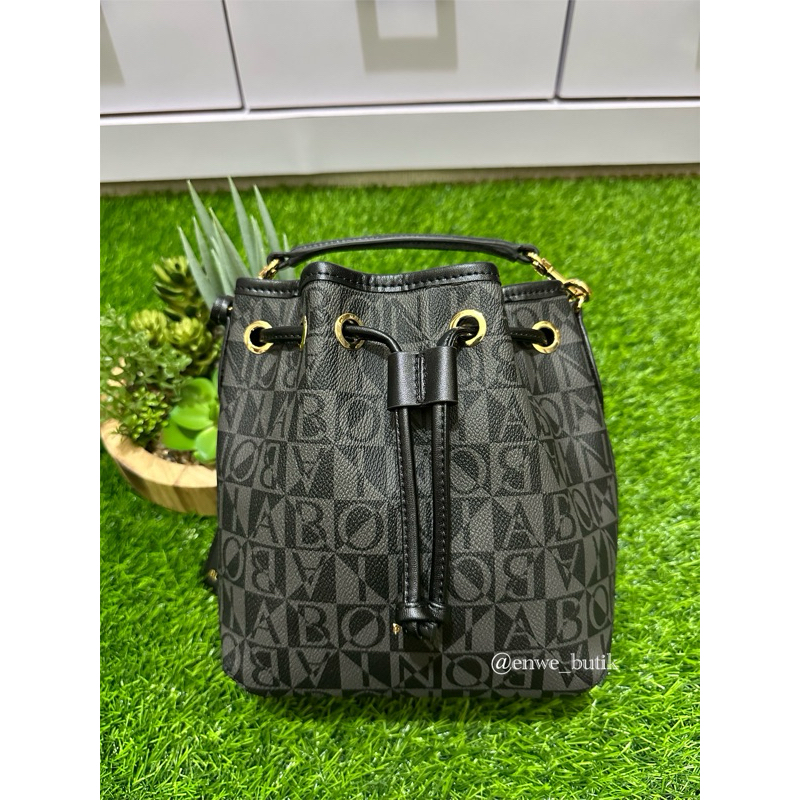 serut bonia mono hitam tali lebar