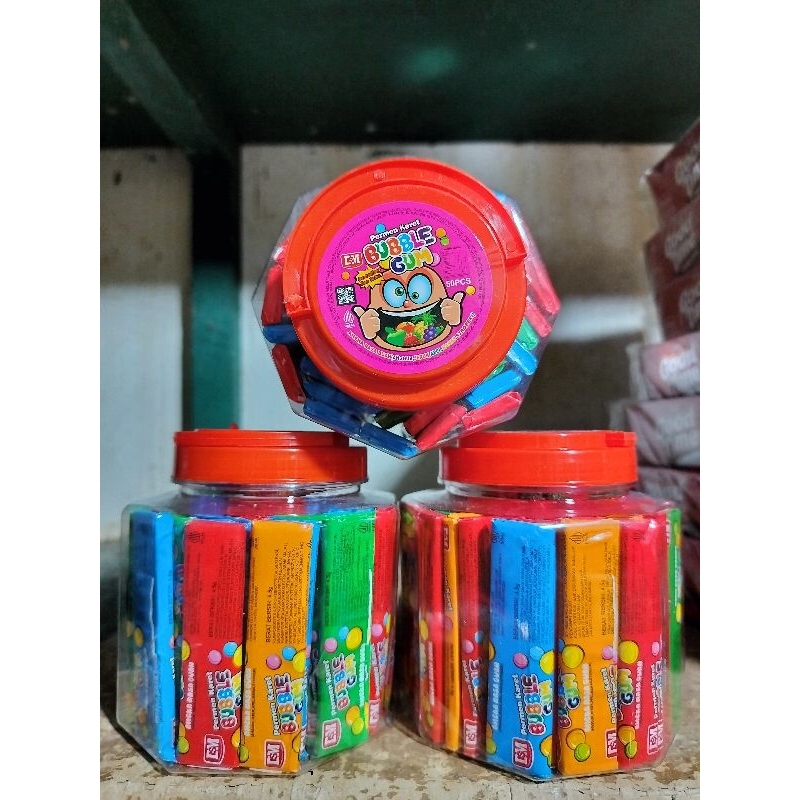 

Permen Karet Bubble Gum Aneka Rasa Buah (1 Toples isi 50 Pcs)