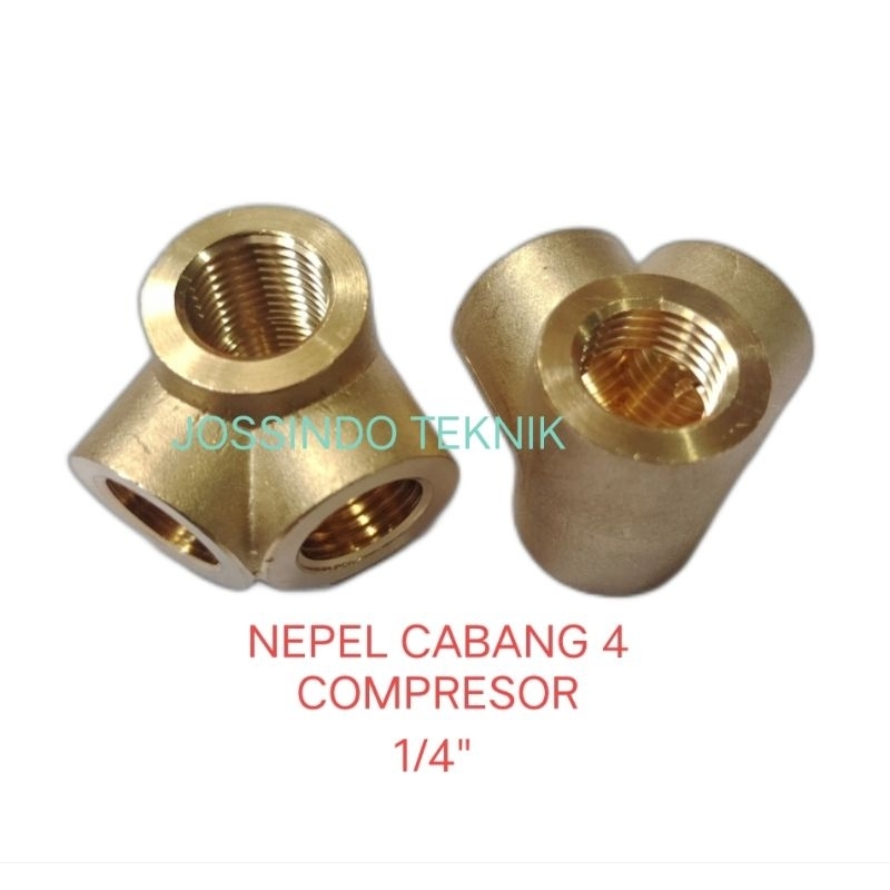 NEPEL COMPRESOR CABANG 4 / NEPEL COMPRESOR 4 LUBANG KUNINGAN
