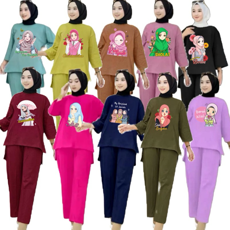 BAJU SETELAN ONE SET / SETELAN ONE SET WANITA FASHION MUSLIM