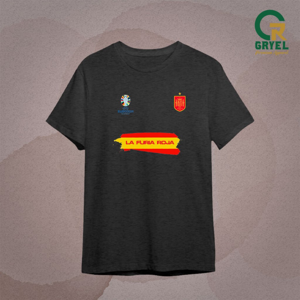 T Shirt Kaos Bola Euro 2024 Spain Jersey Kaos Euro Spanyol Basic