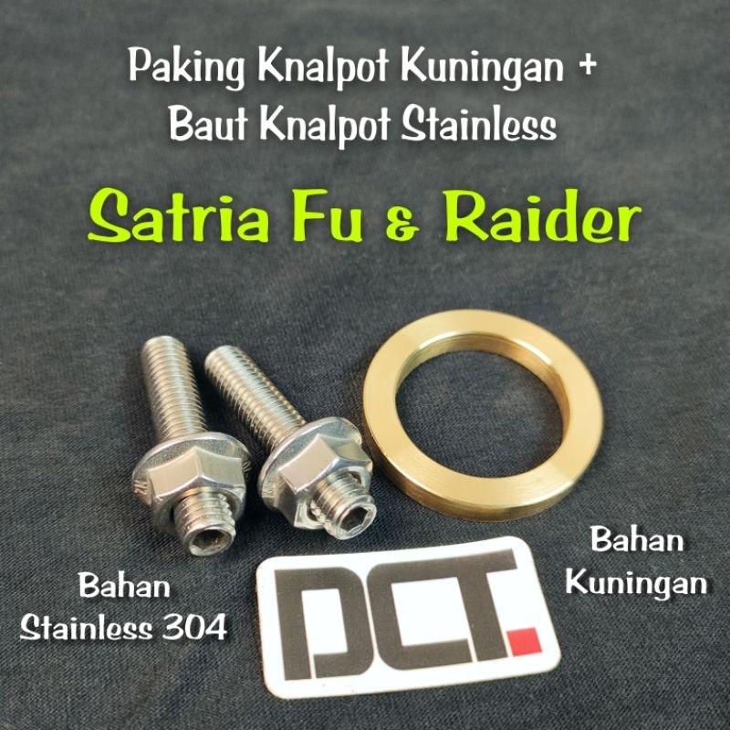 Paking Knalpot Satria Fu Bahan Kuningan Padat dan Baut Tanam Knalpot Satria Fu Stainless Steel 304 P