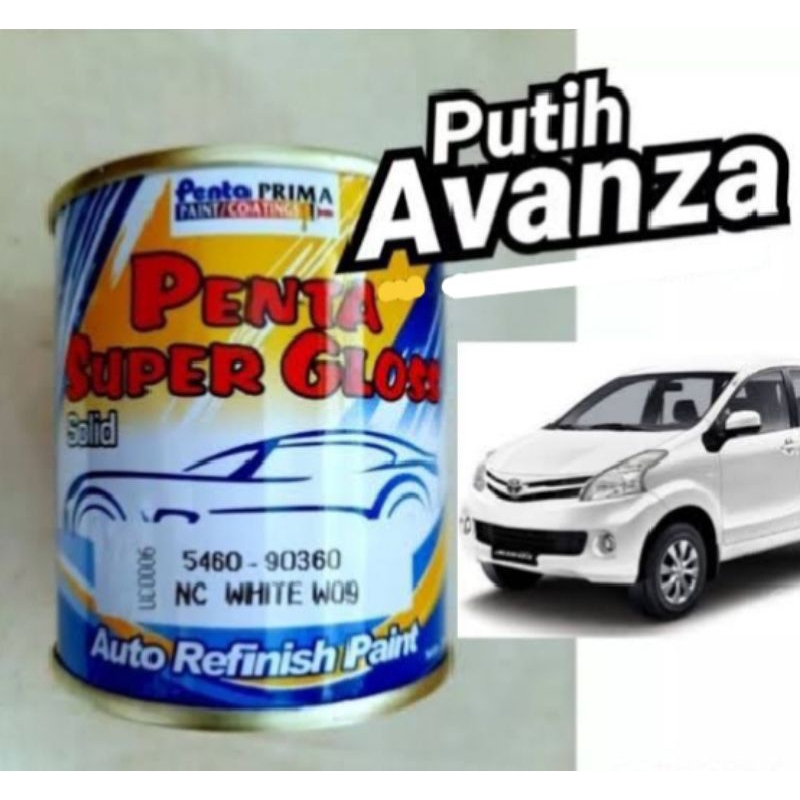 Cat Putih Avanza W09 White Penta Super Gloss Cat NC Duco Sepeda Motor Mobil 1Kg
