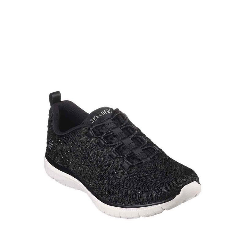 Sepatu Skechers Virtue Women Black Original Sport Station| Skechers Wanita warna Hitam| Sepatu Skech