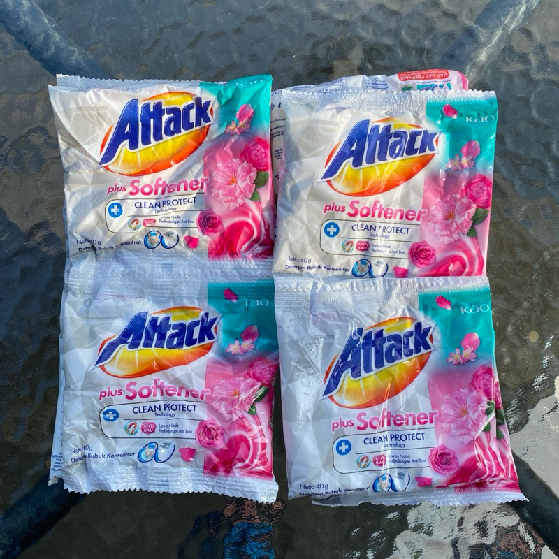 Attack Detergent Plus Softener Renceng 40gr ISI 6 Sachet
