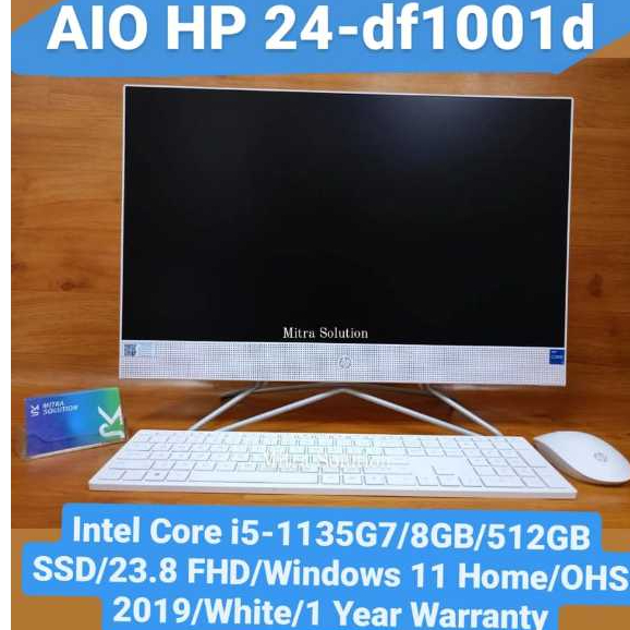 HP 24 inch All-in-One Desktop PC 24-df1001d White PC HP All in One 24-df1001d Putih