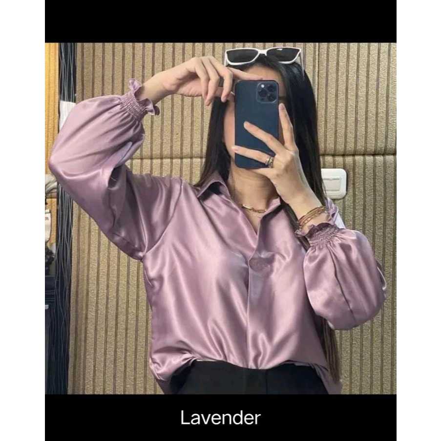 Blouse kemeja satin silk cantik kondangan terbaru