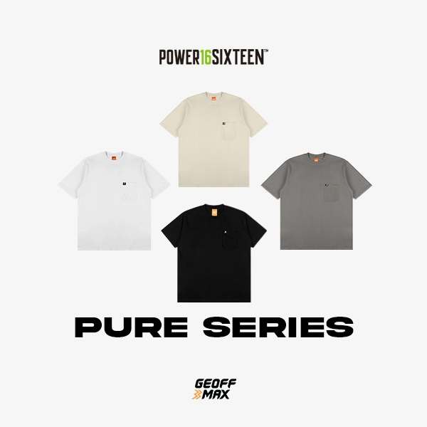 Geoff Max - Heavyweight 16s (Power16) - Pure 16 SS Series | Baju Pocket Kaos Pria Wanita T-shirt Uni