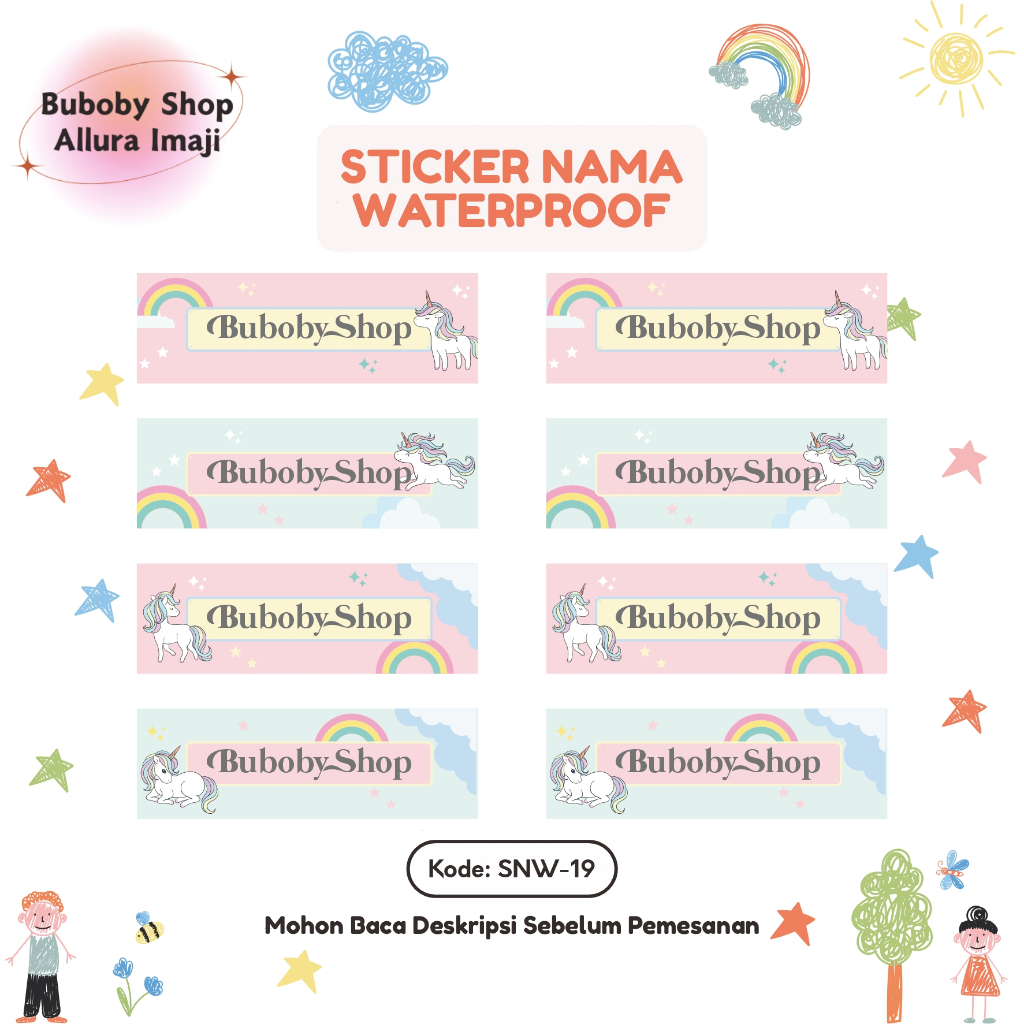 

Sticker Nama Waterproof SNW-19