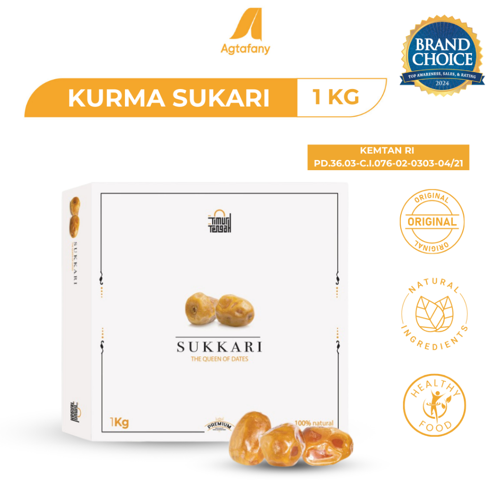 

Kurma Sukari Timur Tengah 1 kg | Sukkari Dates Kurma Raja Basah Lembut Legit Premium Quality