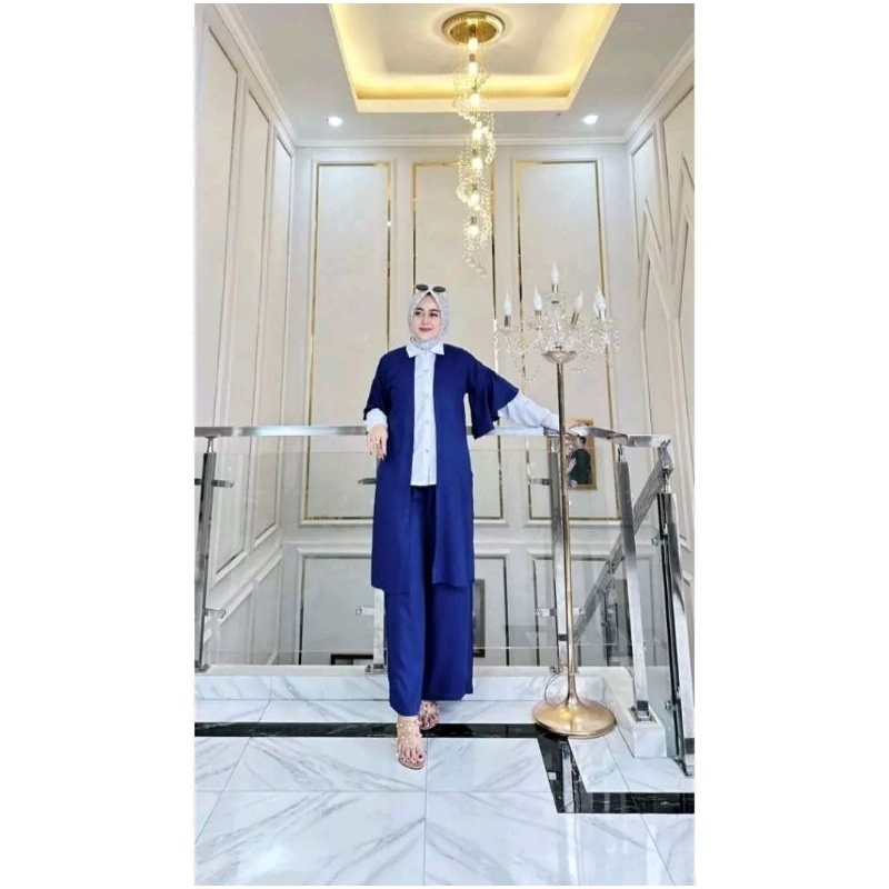 SETELAN VIRALL KEMEJA CARDIGAN ELLA TRENDY