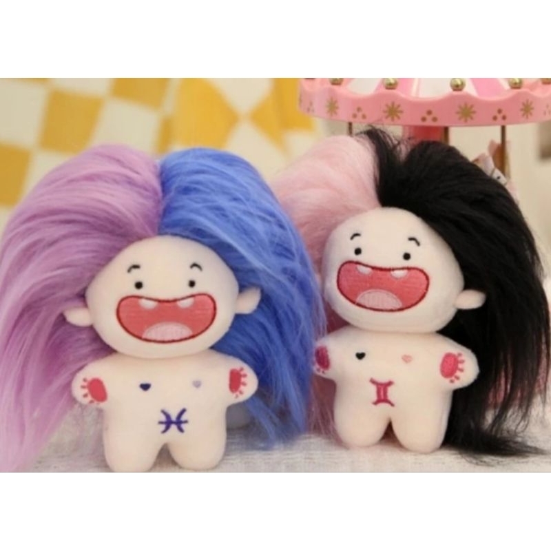 gantungan kunci tas boneka monster lucu zodiak, gantungan kunci boneka kawaii, gantungan tas boneka 