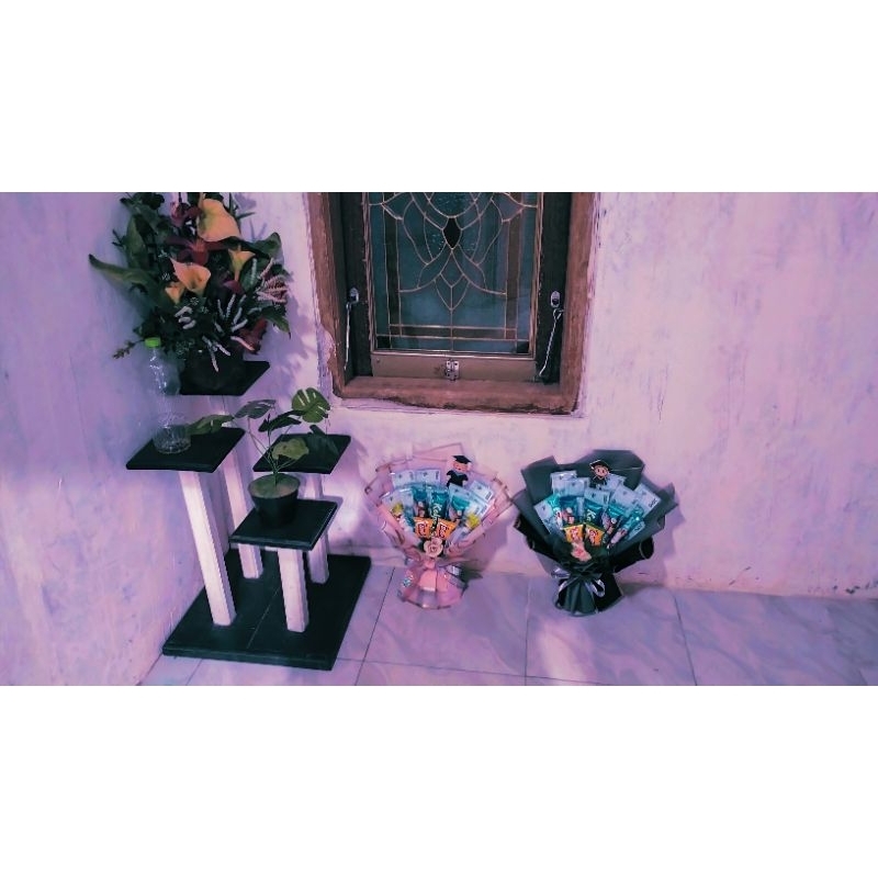 Buket jajan dan uang 5000 Asli