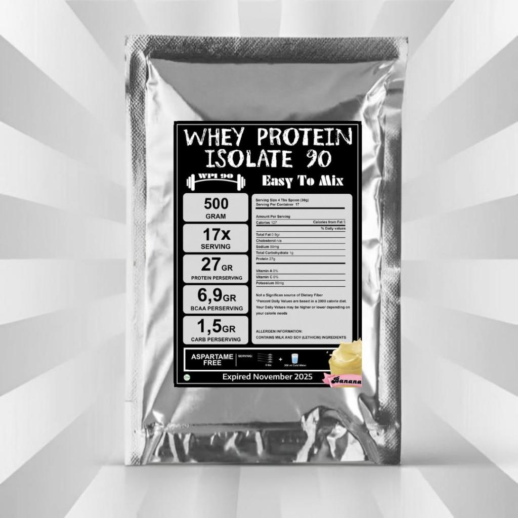 Banana bungkus Whey Protein Isolate WPI 90 Pisang / Coklat / WPI90 / 500gram 500gr 500 gr gram  diet