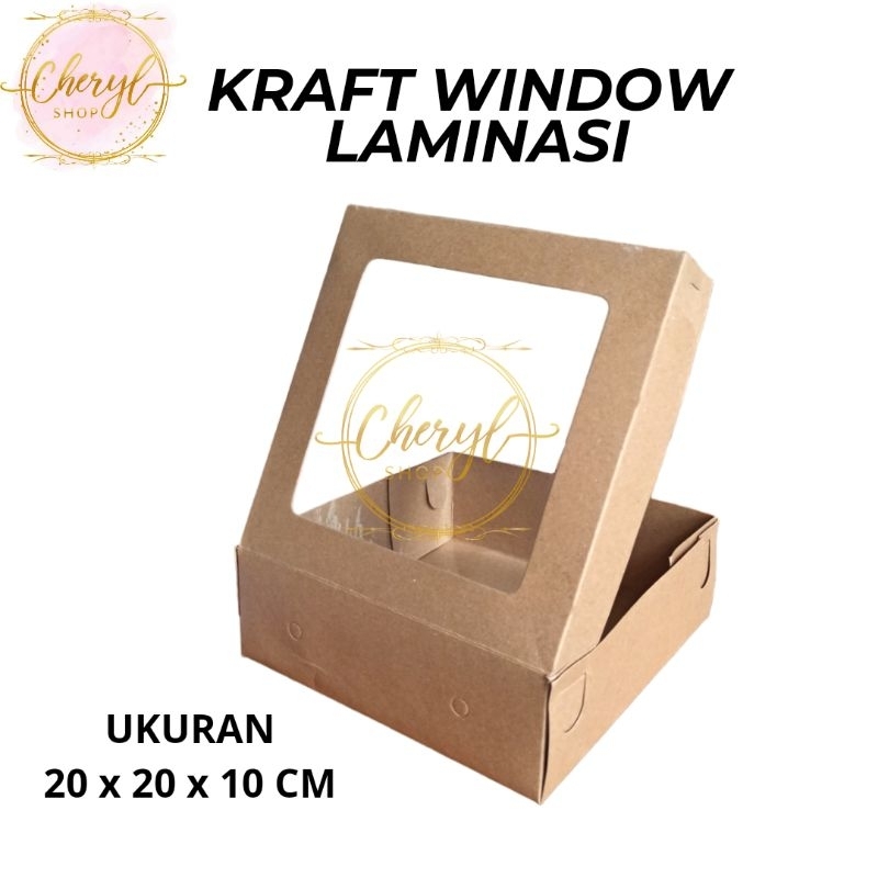 

(10 PCS) DOS / DUS KRAFT WINDOW LAMINASI TINGGI 20 x 10 CM/ Karton Box Kotak Hampers Kraft Window Laminasi