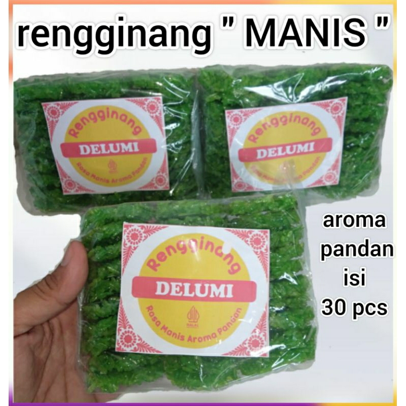 

Rengginang mini rasa manis aroma pandan isi 30 pcs/ renginang mentah manis