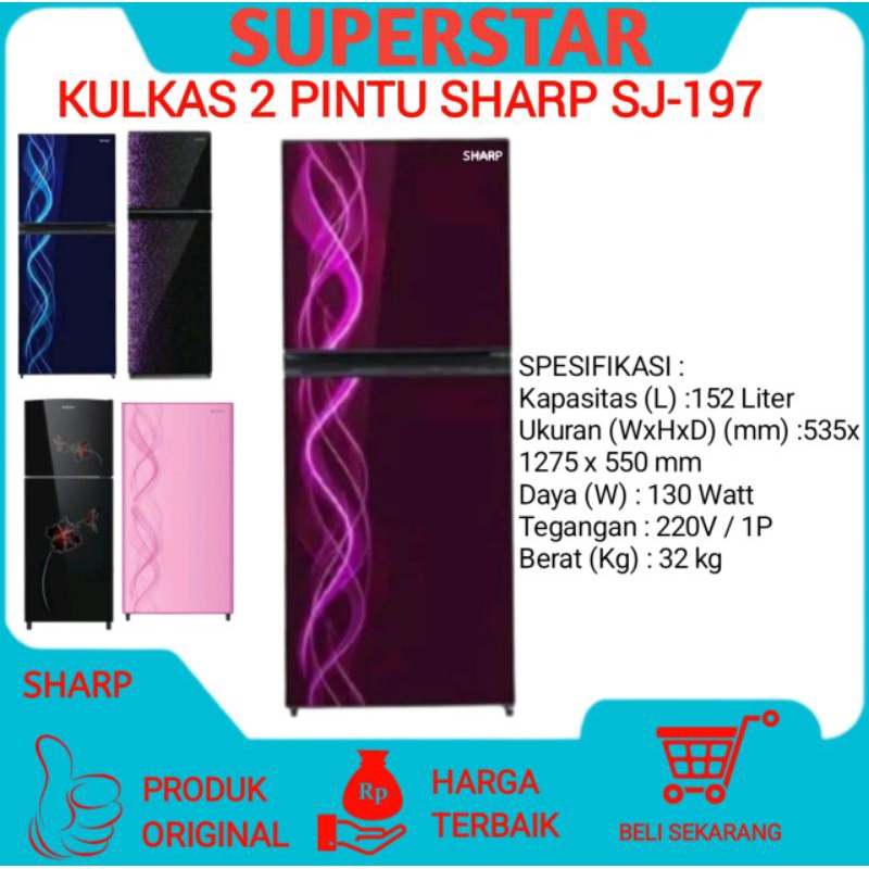 Kulkas 2 Pintu Sharp Sj-197