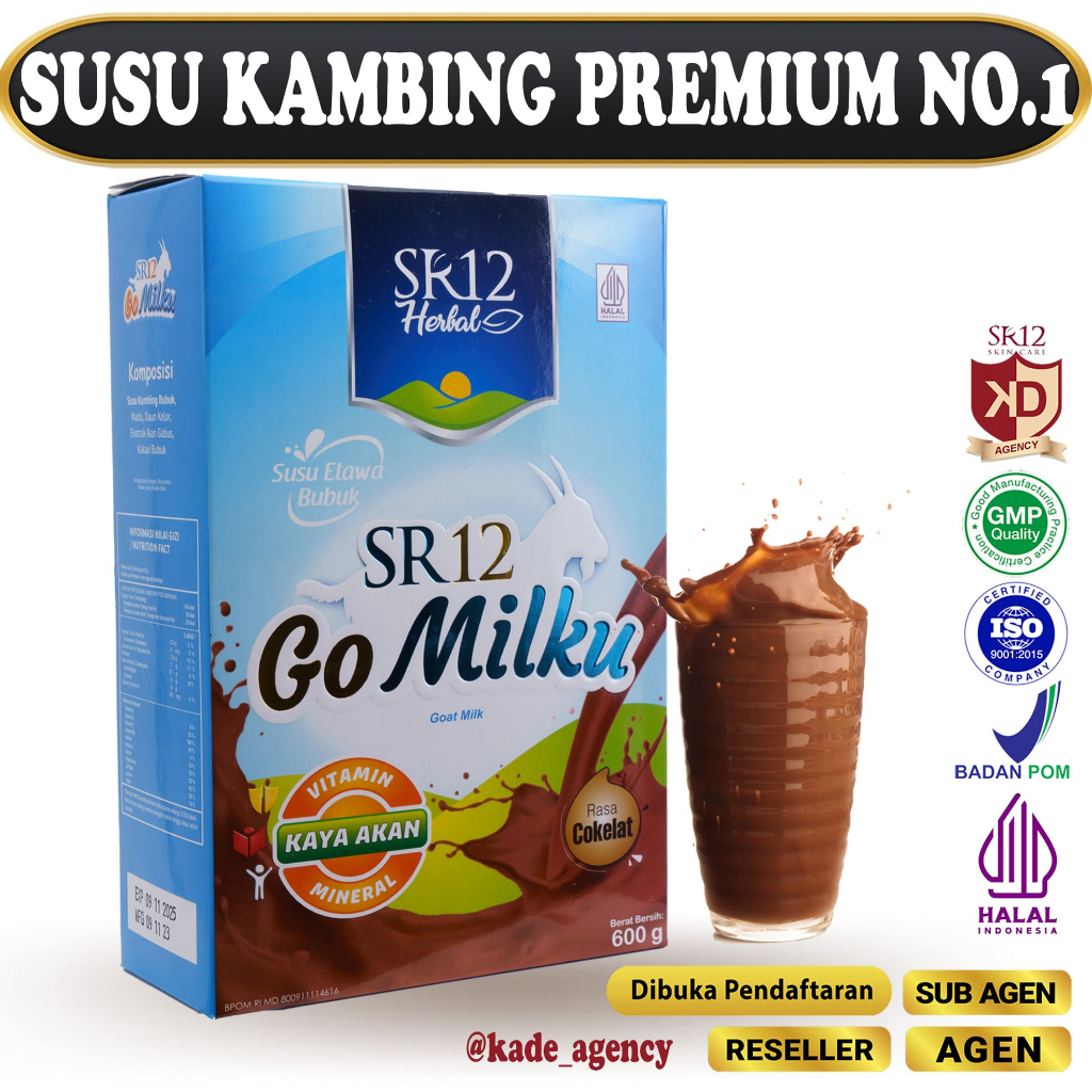 

GO MILKU SR12 / SUSU KAMBING ETTAWA SR12 / GOMILKU COKLAT.