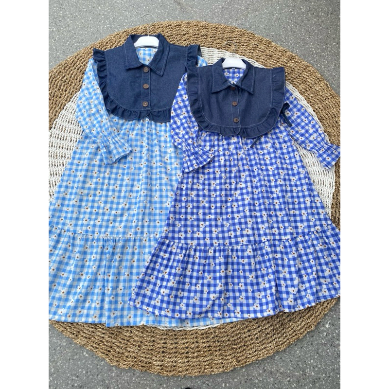 Naura Fashion Gamis set Rompi Daisy Jeans anak usia 3-15tahun