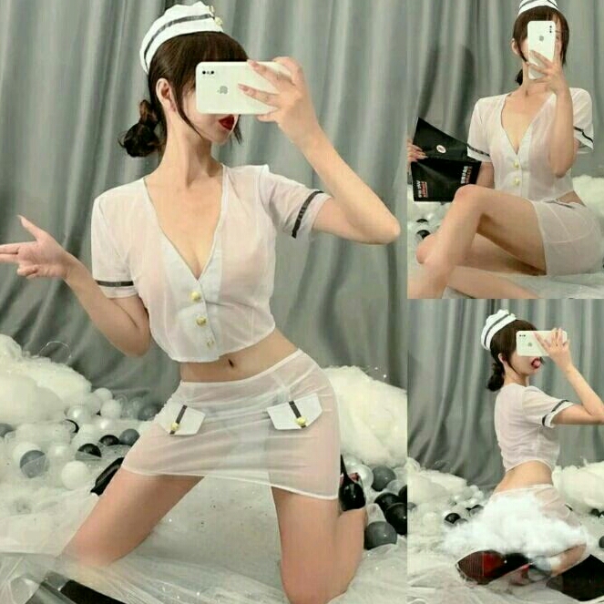 SEXY LINGERIE COSTUME COSPLAY POLICE PRAMUGARI BAJU SEXY WANITA A1351WE