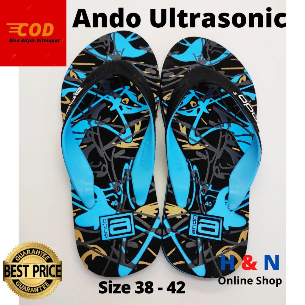 H&N Online Shop - Sandal Jepit Pria - Sendal Distro Super ANDO ULTRASONC - Motif Keren