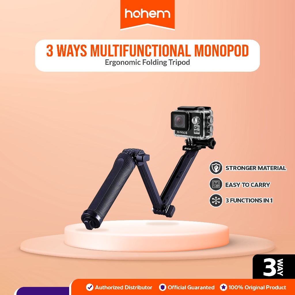 3 Way Grip Arm Tripod for Action Cam SJCAM SJ4000 SJ5000 & GOPRO 43+3 XIAOMI YI Multifunctional Hand