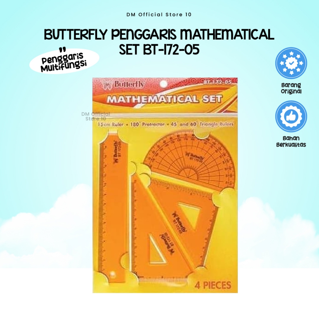 

Penggaris Butterfly Mathematical Set BT-172-05 Perlengkapan Sekolah Termurah By Dm Store