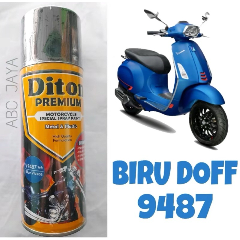 Cat Pilok Diton Premium 9487 Blue Vivace 400ml Biru Vives Vivas Doff Dop Dull Matte Matt