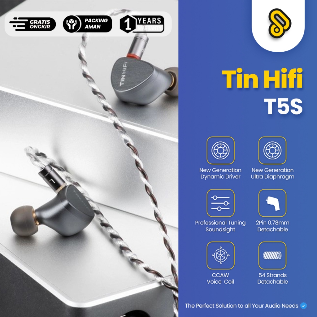 Tin HIFI T5S New Generation Dynamic Driver In Ear Monitor Earphone