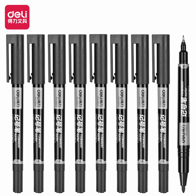 

Deli Spidol Warna Hitam Double Tip Ujung Pena Ganda ukuran 0,5/1mm | 6823
