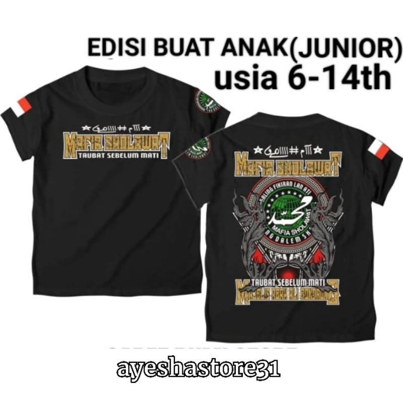 Baju mafia sholawat anak lengan pendek bonus stiker keren