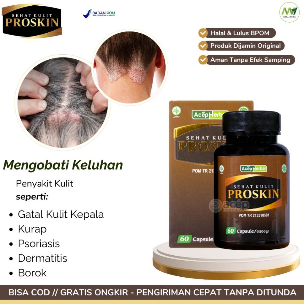 Proskin Obat Gatal Kulit Kepala Kurap Psoriasis Dermatitis Borok Korengan Di Kepala Kudis Eksim Kuli