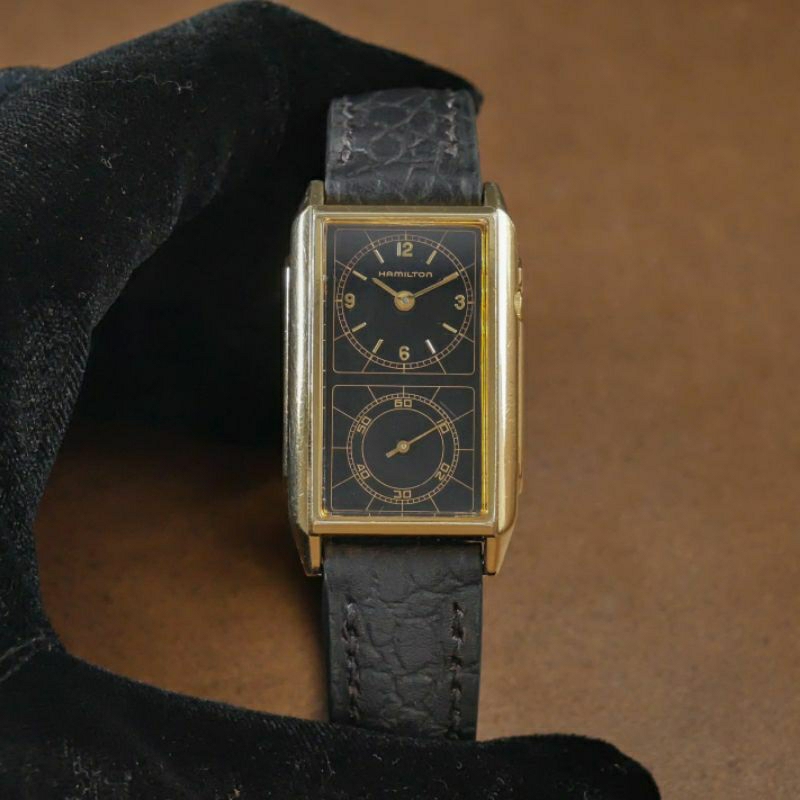 Hamilton Seckron Doctor Black 6214 Dual Quartz Jam Tangan Vintage