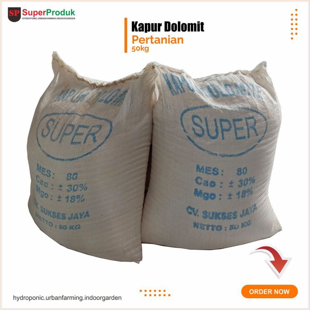 Kapur Dolomit pertanian kemasan 50 kg