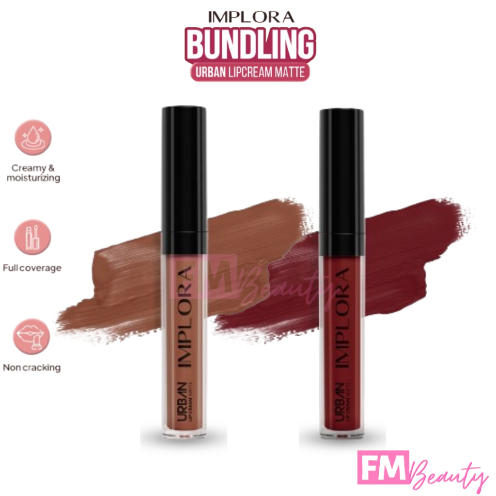 BISA COD Implora Paket 1 Set Ombre Urban Lipcream Matte Implora / Bundling Lip Cream