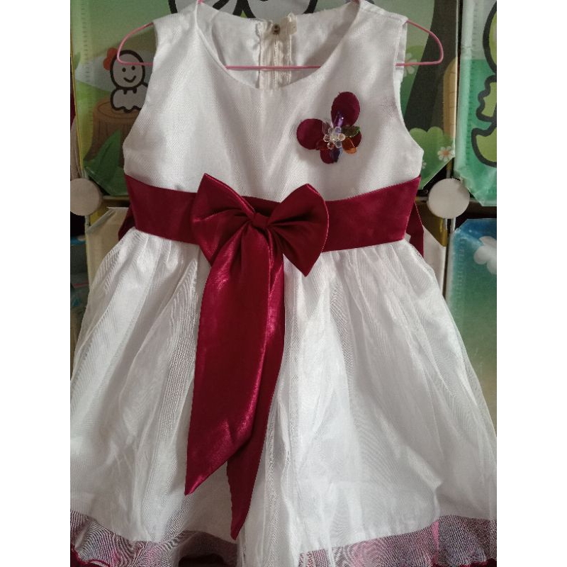 baju gaun dress anak perempuan umur 2-3 tahun