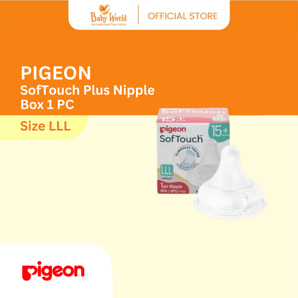 PIGEON SOFTOUCH PLUS NIPPLE 1 PCS BOX LLL