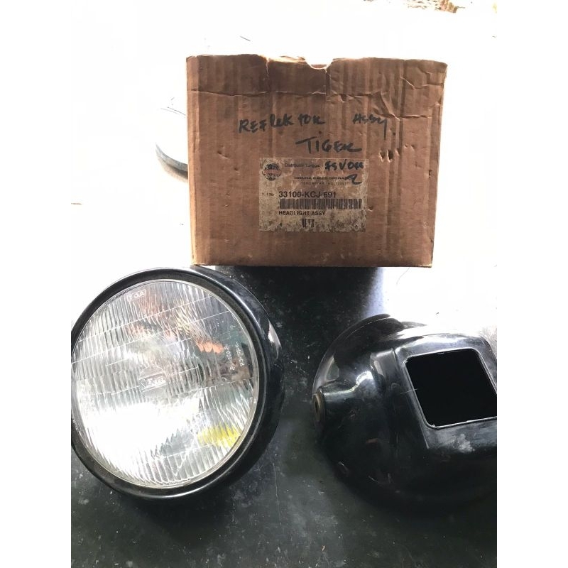 Lampu Kepala Depan Batok Hitam Set Honda Tiger Lama Tilam Tiger Lawas Tilas Original Baru Kode 3310D